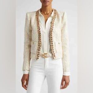 L'AGENCE Greta Chain Tweed Jacket